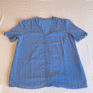 Blue, short sleeve dress top